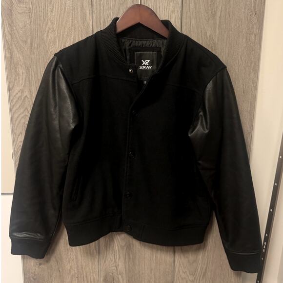 XRAY Boy's Wool Varsity Bomber Jacket w/ Grainey Sleeves XL - Picture 6 of 15